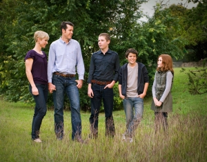 Family photography session in parkland